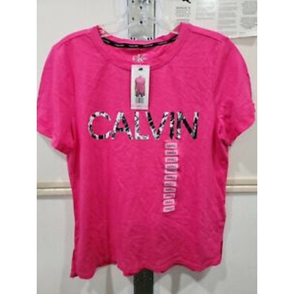 CalvinKleinwomen softcrew NeckRolledsleeveGraphic(scribbleBlackPeony,S)MSRP39.50